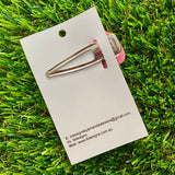 Handmade Resin Hair Clip - Neon Glitter Pink Bubble Squiggle Hair Clip!