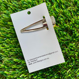 Handmade Resin Hair Clip - Orange Multi Glitter Scalloped Edge Hair Clip!