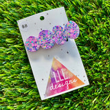 Handmade Resin Hair Clip - Lavender Multi Glitter Bubble Hair Clip!