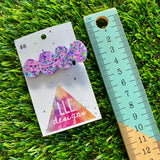 Handmade Resin Hair Clip - Lavender Multi Glitter Bubble Hair Clip!