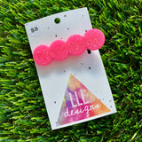 Handmade Resin Hair Clip - Neon Glitter Pink Bubble Hair Clip!