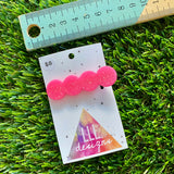 Handmade Resin Hair Clip - Neon Glitter Pink Bubble Hair Clip!