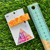 Handmade Resin Hair Clip - Orange Multi Glitter Wiggle Hair Clip!