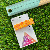 Handmade Resin Hair Clip - Orange Multi Glitter Wiggle Hair Clip!