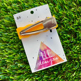 Handmade Resin Hair Clip - Orange Multi Glitter Wiggle Hair Clip!