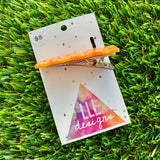Handmade Resin Hair Clip - Orange Multi Glitter Wiggle Hair Clip!