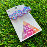 Handmade Resin Hair Clip - Lavender Multi Glitter Wiggle Jiggle Hair Clip!
