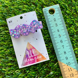 Handmade Resin Hair Clip - Lavender Multi Glitter Wiggle Jiggle Hair Clip!