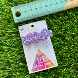 Handmade Resin Hair Clip - Lavender Multi Glitter Wiggle Jiggle Hair Clip!