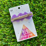 Handmade Resin Hair Clip - Lavender Multi Glitter Wiggle Jiggle Hair Clip!