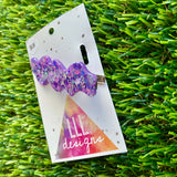 Handmade Resin Hair Clip - Lavender Multi Glitter Wiggle Jiggle Hair Clip!