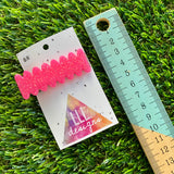 Handmade Resin Hair Clip - Neon Glitter Pink Ups and Downs Hair Clip!