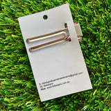 Handmade Resin Hair Clip - Neon Glitter Pink Ups and Downs Hair Clip!