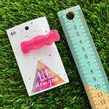 Handmade Resin Hair Clip - Neon Glitter Pink Wiggle Giggle Hair Clip!