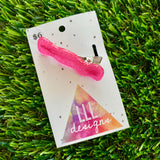 Handmade Resin Hair Clip - Neon Glitter Pink Wiggle Giggle Hair Clip!
