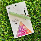 Handmade Resin Hair Clip - Glow In Dark Bar Hair Clip!