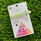 Handmade Resin Hair Clip - Glow In Dark Zig Zag Bar Hair Clip!