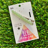 Handmade Resin Hair Clip - Glow In Dark Zig Zag Bar Hair Clip!