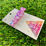 Handmade Resin Hair Clip - Pink Multi Glitter Coming Through Hair Clip!
