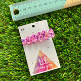 Handmade Resin Hair Clip - Pink Multi Glitter Coming Through Hair Clip!