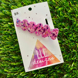 Handmade Resin Hair Clip - Pink Multi Glitter Coming Through Hair Clip!