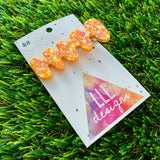 Handmade Resin Hair Clip - Orange Multi Glitter Nebula Hair Clip!