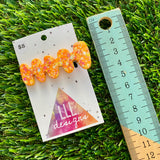 Handmade Resin Hair Clip - Orange Multi Glitter Nebula Hair Clip!