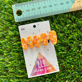 Handmade Resin Hair Clip - Orange Multi Glitter Nebula Hair Clip!