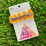 Handmade Resin Hair Clip - Orange Multi Glitter Nebula Hair Clip!