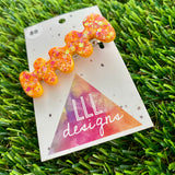 Handmade Resin Hair Clip - Orange Multi Glitter Nebula Hair Clip!