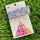 Handmade Resin Hair Clip - Lavender Multi Glitter Squiggle Hair Clip!