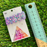 Handmade Resin Hair Clip - Lavender Multi Glitter Squiggle Hair Clip!