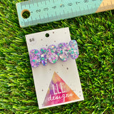 Handmade Resin Hair Clip - Lavender Multi Glitter Squiggle Hair Clip!