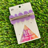 Handmade Resin Hair Clip - Lavender Multi Glitter Squiggle Hair Clip!