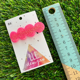 Handmade Resin Hair Clip - Neon Glitter Pink Bubble Hair Clip!