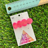 Handmade Resin Hair Clip - Neon Glitter Pink Bubble Hair Clip!