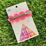 Handmade Resin Hair Clip - Neon Glitter Pink Bubble Hair Clip!