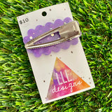 Handmade Resin Hair Clip - Purple Multi Glitter Puffy Cloud Hair Clip!