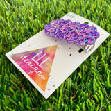 Handmade Resin Hair Clip - Purple Multi Glitter Puffy Cloud Hair Clip!