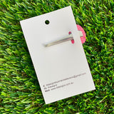 Handmade Resin Hair Clip - Neon Glitter Pink Bubbles and Bow Hair Clip Featuring Lavender Glow In Dark Bow!