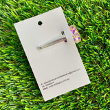 Handmade Resin Hair Clip - Yellow, Pink, Violet Glitter Squiggle Hair Clip Featuring a Pink Bow!