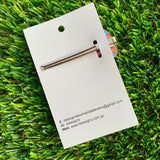 Handmade Resin Hair Clip - Rainbow Confetti Nebula Hair Clip Featuring a Neon Glitter Pink Bow!