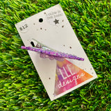 Handmade Resin Hair Clip - Purple Multi Confetti Puffy Cloud Hair Clip Featuring a Lavender Glow In Dark Bow!