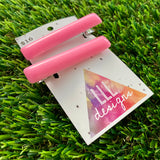 Handmade Resin Hair Clip - Pale Pink Squared Edge Bar Hair Clip Pair!