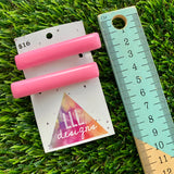 Handmade Resin Hair Clip - Pale Pink Squared Edge Bar Hair Clip Pair!
