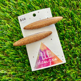 Handmade Resin Hair Clip - Glitter Gold Rounded Edge Bar Hair Clip Pair!