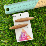 Handmade Resin Hair Clip - Glitter Gold Rounded Edge Bar Hair Clip Pair!