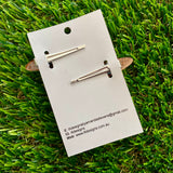 Handmade Resin Hair Clip - Glitter Gold Rounded Edge Bar Hair Clip Pair!