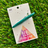 Handmade Resin Hair Clip - Glitter Teal Rounded Edge Bar Hair Clip!