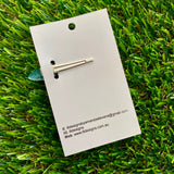 Handmade Resin Hair Clip - Glitter Teal Rounded Edge Bar Hair Clip!